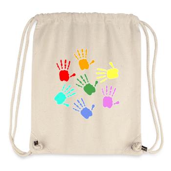 Peindre les mains des enfants - Sac à cordon recyclé Stanley/Stella - blanc naturel - Devant