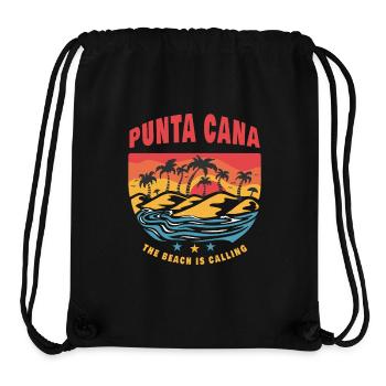 Conception de plage de Punta Cana - Sac à cordon recyclé Stanley/Stella - noir - Devant