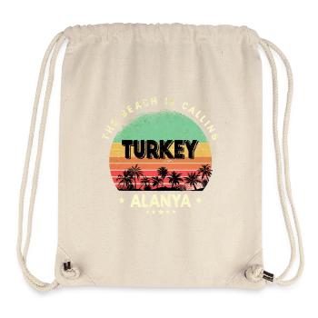 Design de plage vintage Alanya Turquie - Sac à cordon recyclé Stanley/Stella - blanc naturel - Devant