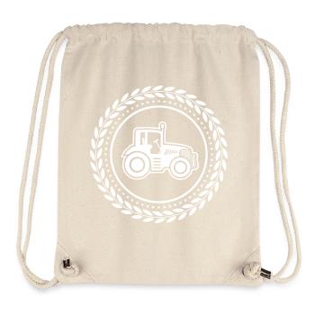 Cooler Traktor mit Ährenkranz für stolze Bauern - Stanley/Stella recycelter Gym Bag - Naturweiß - Vorne