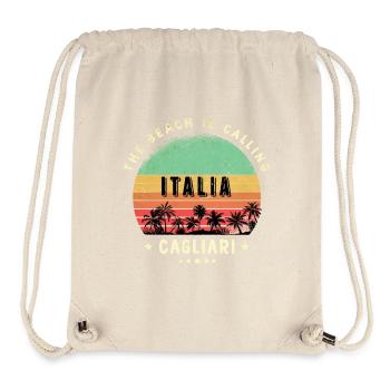 Cagliari Italien Strand Design - Stanley/Stella recycelter Gym Bag - Naturweiß - Vorne