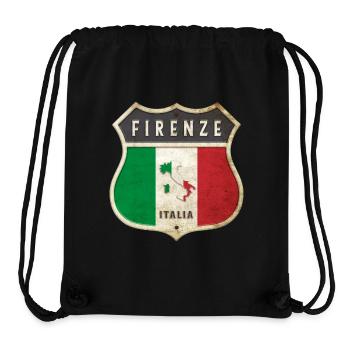 Florence Italie Armoiries Drapeaux Design - Sac à cordon recyclé Stanley/Stella - noir - Devant