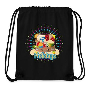 full of suitcases packed for the beach holiday - Stanley/Stella Recycled Gym Bag - black - Front