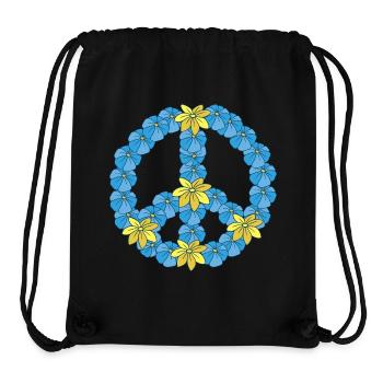 Signes de Paix Paix Design fleur hippie - Sac à cordon recyclé Stanley/Stella - noir - Devant