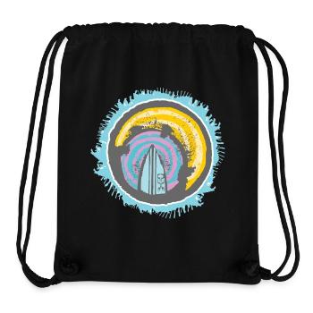 Abstraktes Surfer Motiv auf Farbiger Kulisse - Stanley/Stella recycelter Gym Bag - Schwarz - Vorne