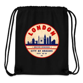 Skyline de Londres, ville de rêves - Sac à cordon recyclé Stanley/Stella - noir - Devant