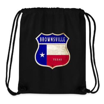 Brownsville Texas Crest Flag Design - Stanley/Stella Recycled Gym Bag - black - Front