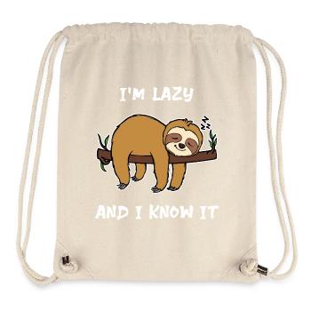 Tier Faultier Statement Faul Schlafen Dschungel - Stanley/Stella recycelter Gym Bag - Naturweiß - Vorne