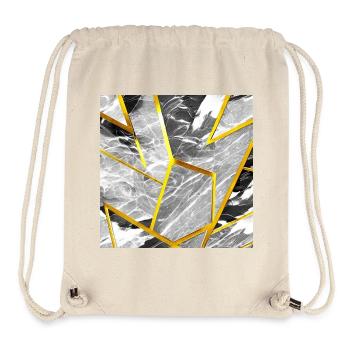 Marble Black and White Gold Texture - Stanley/Stella Recycled Gym Bag - natural - Front