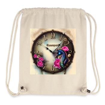 Steampunk watch with flowers and seahorse - Stanley/Stella Recycled Gym Bag - natural - Front