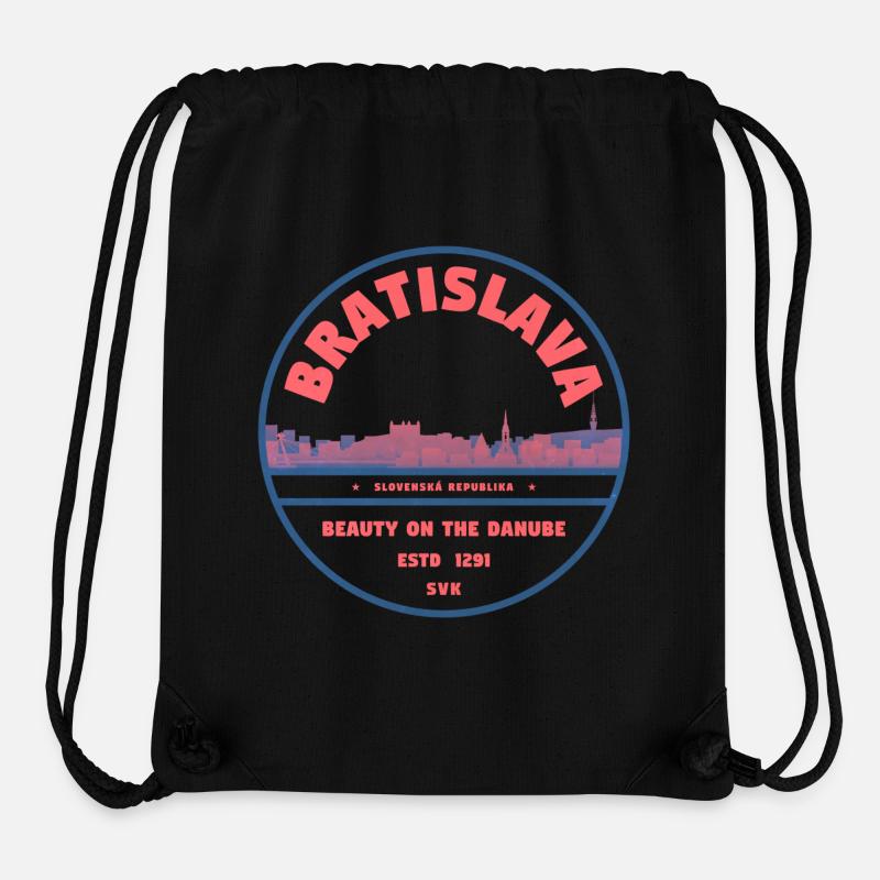 Bratislava Skyline Danube - Stanley/Stella Recycled Gym Bag - black