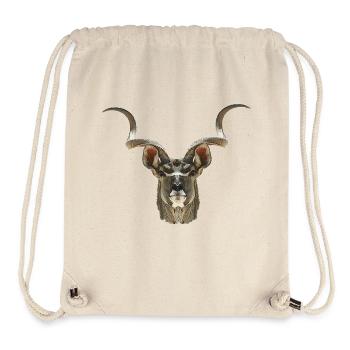 afrikanische Tierdesigns, Kudu Gesicht - Stanley/Stella recycelter Gym Bag - Naturweiß - Vorne