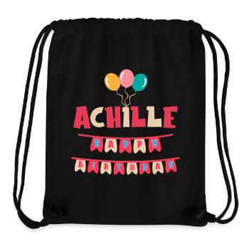 T-shirt Achille joyeux anniversaire t-shirt anniversaire - Sac à cordon recyclé Stanley/Stella - noir - Devant