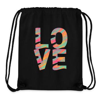LOVE - Stanley/Stella Recycled Gym Bag - black - Front