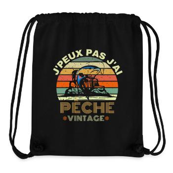 J peux pas j ai pêche Vintage - Sac à cordon recyclé Stanley/Stella - noir - Devant