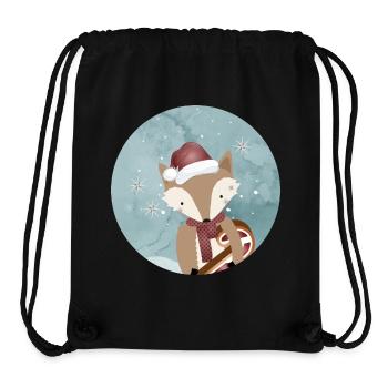 goldiger Fuchs für Weihnachten mit Zuckerstange - Stanley/Stella recycelter Gym Bag - Schwarz - Vorne
