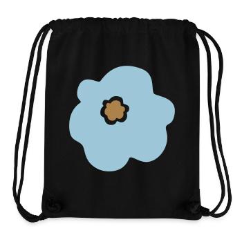 Flower Flower Power Scandinavian Children Flower Blue - Stanley/Stella Recycled Gym Bag - black - Front