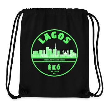 Lagos Neon Skyline Green - Stanley/Stella Recycled Gym Bag - black - Front