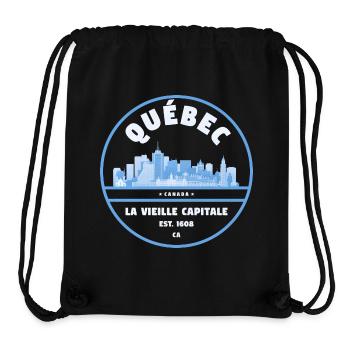 Silhouette de la capitale de La Vieille au Québec - Sac à cordon recyclé Stanley/Stella - noir - Devant