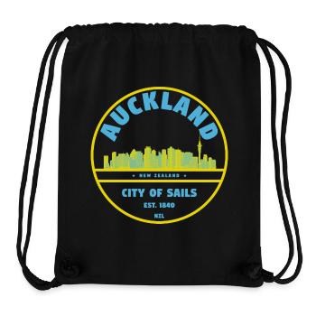 Auckland City of Sails Skyline - Stanley/Stella Recycled Gym Bag - black - Front