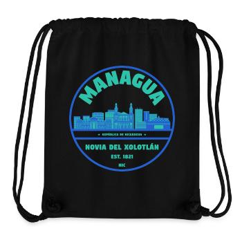 Managua Stadtbild Emblem - Stanley/Stella recycelter Gym Bag - Schwarz - Vorne