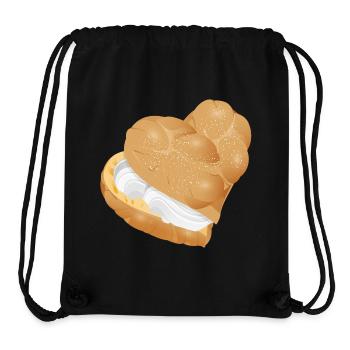 Mit Sahne gefülltes Windbeutel Herz - Stanley/Stella recycelter Gym Bag - Schwarz - Vorne