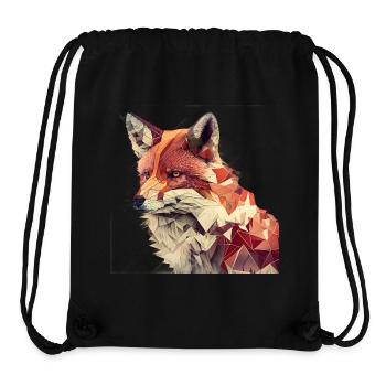 Fuchs - Geometrisches Tier Print - Stanley/Stella recycelter Gym Bag - Schwarz - Vorne