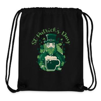 St. Patrick's Day Tee: Leprechaun & Beer Fun! - Stanley/Stella Recycled Gym Bag - black - Front