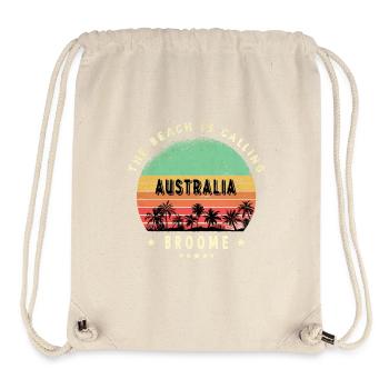 Design de plage vintage Broome Australia - Sac à cordon recyclé Stanley/Stella - blanc naturel - Devant