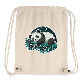 Sleeping Panda - Stanley/Stella Recycled Gym Bag - natural - Front