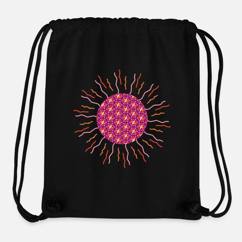 Sun mandala pink - Stanley/Stella Recycled Gym Bag - black
