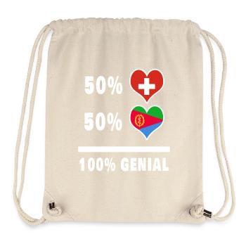 Eritrea und Schweiz 100% Genial Flagge - Stanley/Stella recycelter Gym Bag - Naturweiß - Vorne