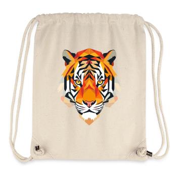 Tigre stylisé, Géométrique - Sac à cordon recyclé Stanley/Stella - blanc naturel - Devant