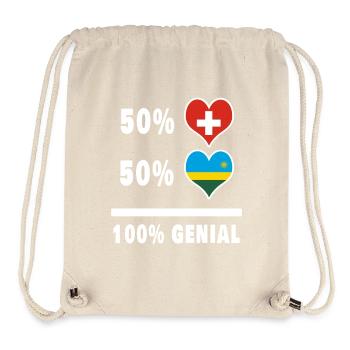 Ruanda und Schweiz 100% Genial Flagge - Stanley/Stella recycelter Gym Bag - Naturweiß - Vorne
