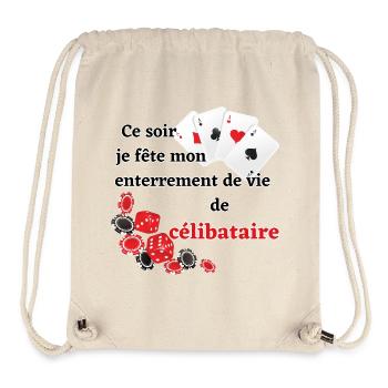Futur Marié Poker. Enterrement vie célibataire EVG - Sac à cordon recyclé Stanley/Stella - blanc naturel - Devant