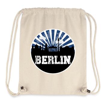 Berlin Skyline Blue Hour - Sac à cordon recyclé Stanley/Stella - blanc naturel - Devant