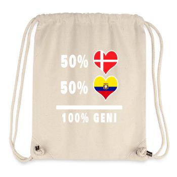 Equateur et Danemark 100% drapeau de génie - Sac à cordon recyclé Stanley/Stella - blanc naturel - Devant