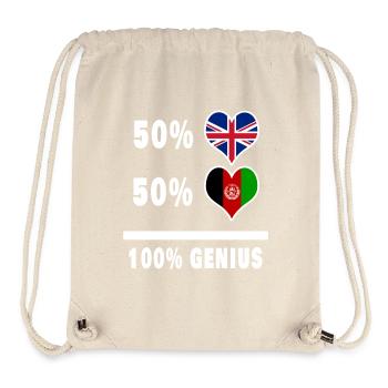 Afghanistan et Grande-Bretagne 100% Genius Flag - Sac à cordon recyclé Stanley/Stella - blanc naturel - Devant
