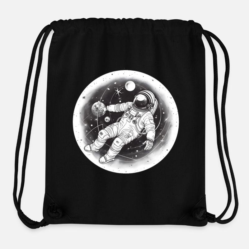 Astronaute - Sac à cordon recyclé Stanley/Stella - noir