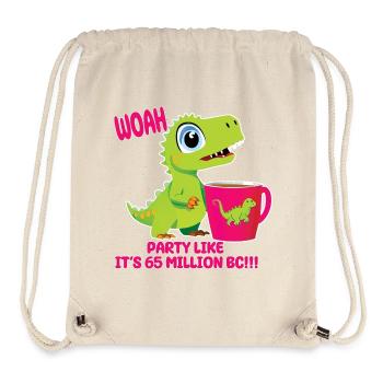 Funny dinosaur, party, party time - Stanley/Stella Recycled Gym Bag - natural - Front
