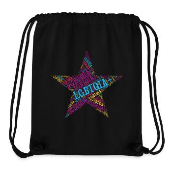 LGBTQIA+ Star Word Cloud Lgbt Gay Pride T-Shirt - Stanley/Stella Recycled Gym Bag - black - Front