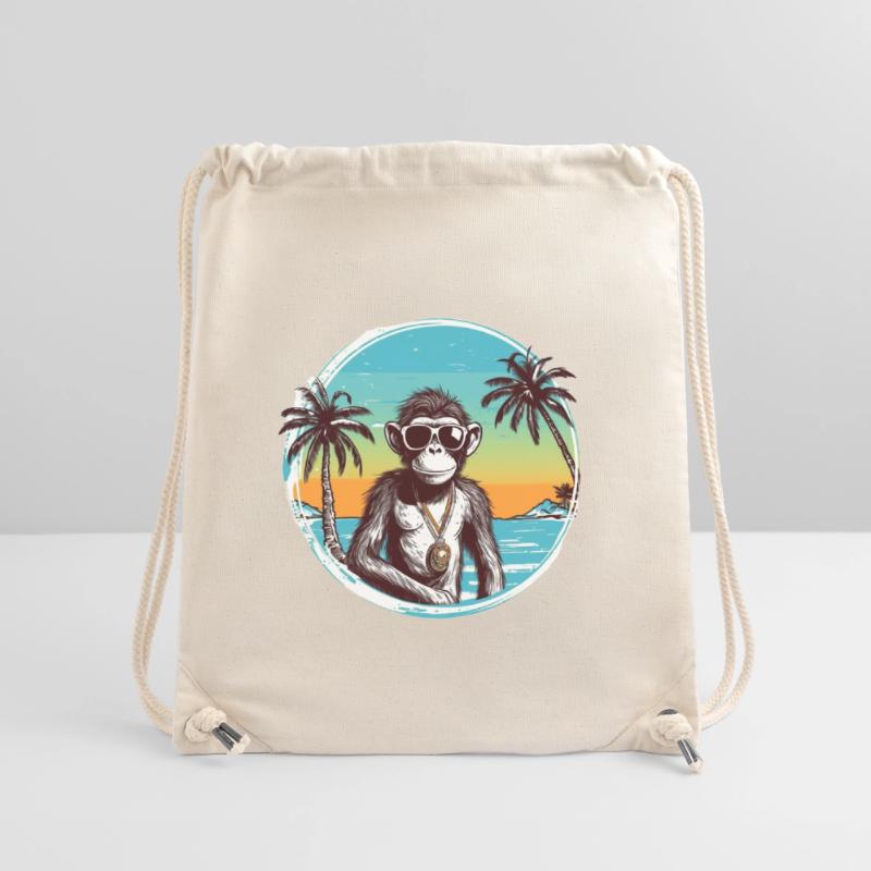 Cool Monkey * Conception de plage d’été Sac à cordon recyclé Stanley/Stella