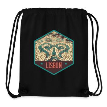 Illustration Traditionelles Pflaster Portugal - Stanley/Stella recycelter Gym Bag - Schwarz - Vorne