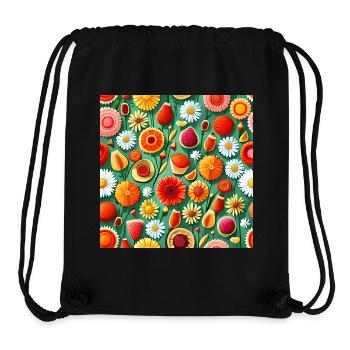 Summer Floral Pattern - Stanley/Stella Recycled Gym Bag - black - Front