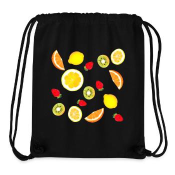Assortiment de fruits frais - Sac à cordon recyclé Stanley/Stella - noir - Devant