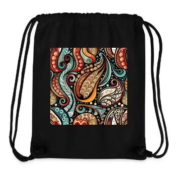 Zentangle Paisley Pattern - Sac à cordon recyclé Stanley/Stella - noir - Devant