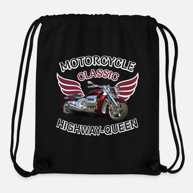 Motard Classique Vintage Rétro Moto Speed Demon - Sac à cordon recyclé Stanley/Stella - noir