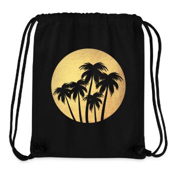 Circle Gold Palm Trees Luxury Vacation Round Chill South Seas - Stanley/Stella Recycled Gym Bag - black - Front