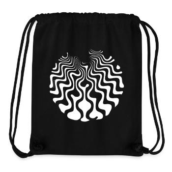 psychedelic waves - curvy sixties Wellen Wasser - Stanley/Stella recycelter Gym Bag - Schwarz - Vorne
