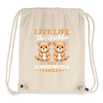 La vie de Quokka - Sac à cordon recyclé Stanley/Stella - blanc naturel - Devant